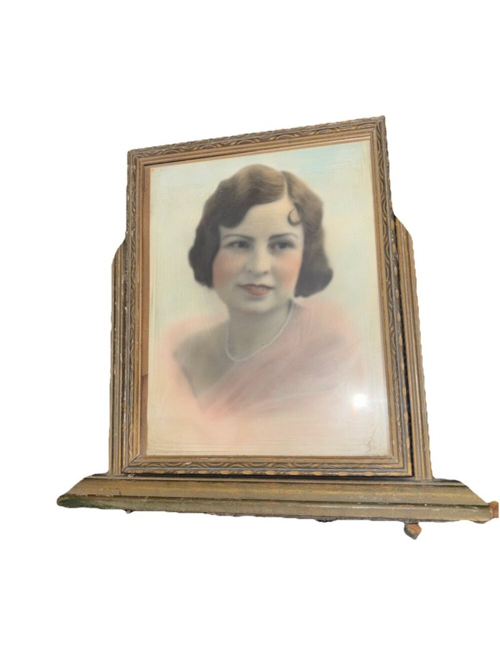 Antique Rotating Wood Picture Frame 10" X 8" Art Deco